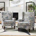 Fauteuil d'appoint traditionnel Epimethis en tissu avec pieds tournés, lot de 2 par HULALA HOME