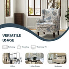 Fauteuil d'appoint traditionnel Epimethis en tissu avec pieds tournés, lot de 2 par HULALA HOME