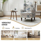 Fauteuil d'appoint traditionnel Epimethis en tissu avec pieds tournés, lot de 2 par HULALA HOME