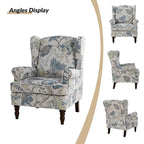 Fauteuil d'appoint traditionnel Epimethis en tissu avec pieds tournés, lot de 2 par HULALA HOME
