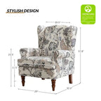 Fauteuil d'appoint traditionnel Epimethis en tissu avec pieds tournés, lot de 2 par HULALA HOME