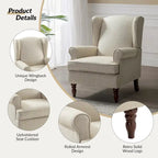 Fauteuil d'appoint traditionnel Epimethis en tissu avec pieds tournés, lot de 2 par HULALA HOME