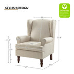 Fauteuil d'appoint traditionnel Epimethis en tissu avec pieds tournés, lot de 2 par HULALA HOME