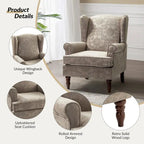 Fauteuil d'appoint traditionnel Epimethis en tissu avec pieds tournés, lot de 2 par HULALA HOME