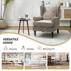 Fauteuil d'appoint traditionnel Epimethis en tissu avec pieds tournés, lot de 2 par HULALA HOME