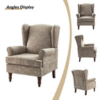 Fauteuil d'appoint traditionnel Epimethis en tissu avec pieds tournés, lot de 2 par HULALA HOME