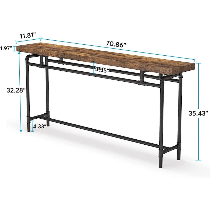 Console, table d'entrée longue et étroite de 180 cm pour salon - 30P x 180L x 90H cm