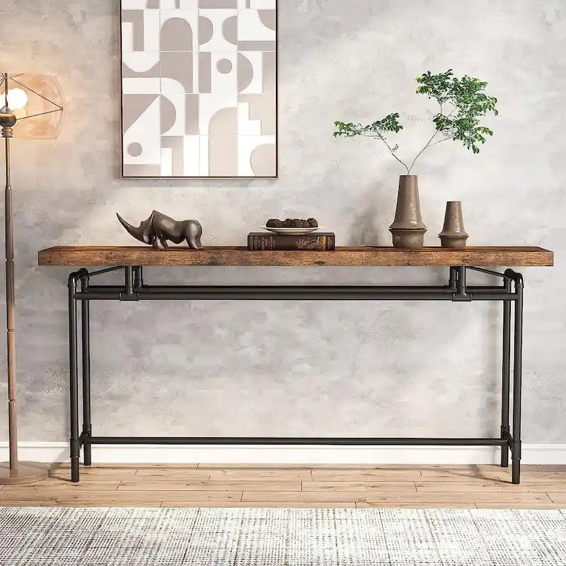 Console, table d'entrée longue et étroite de 180 cm pour salon - 30P x 180L x 90H cm