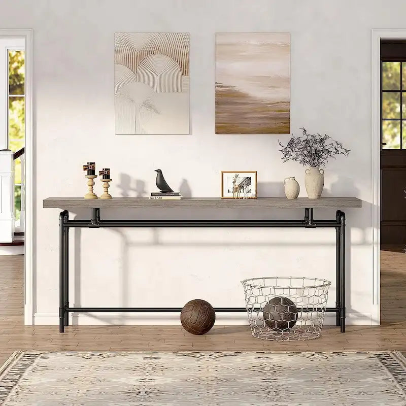 Console, table d'entrée longue et étroite de 180 cm pour salon - 30P x 180L x 90H cm