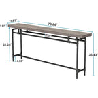 Console, table d'entrée longue et étroite de 180 cm pour salon - 30P x 180L x 90H cm