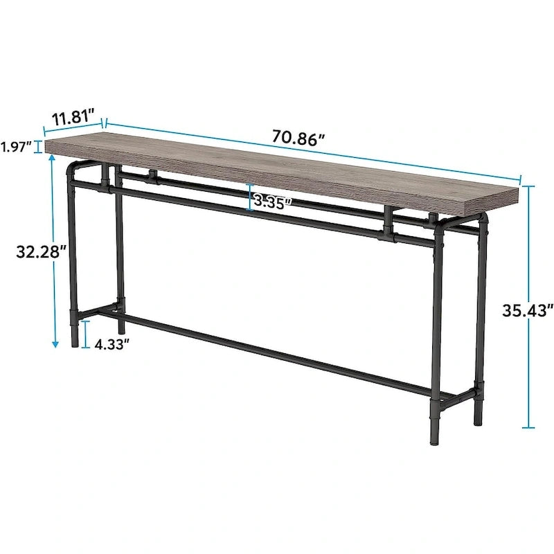 Console, table d'entrée longue et étroite de 180 cm pour salon - 30P x 180L x 90H cm