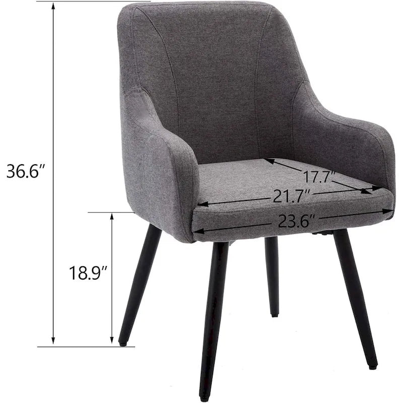 Lot de 2 chaises de salle à manger pivotantes, fauteuils rembourrés, chaises de salon, chaise de bureau avec accoudoirs