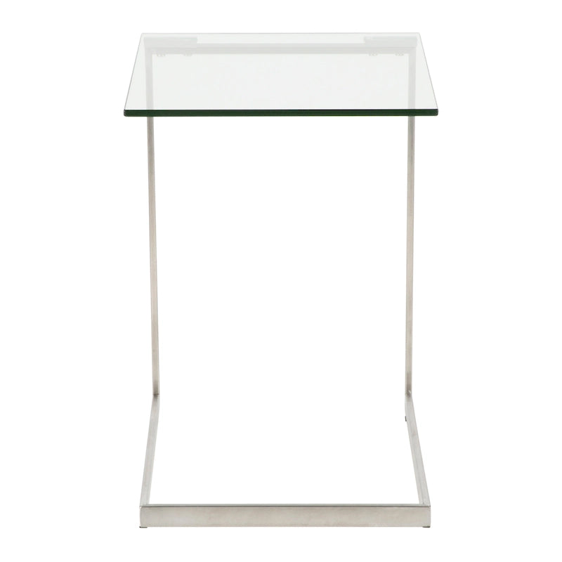 Table d'appoint Porch & Den Birchshire en acier inoxydable/verre