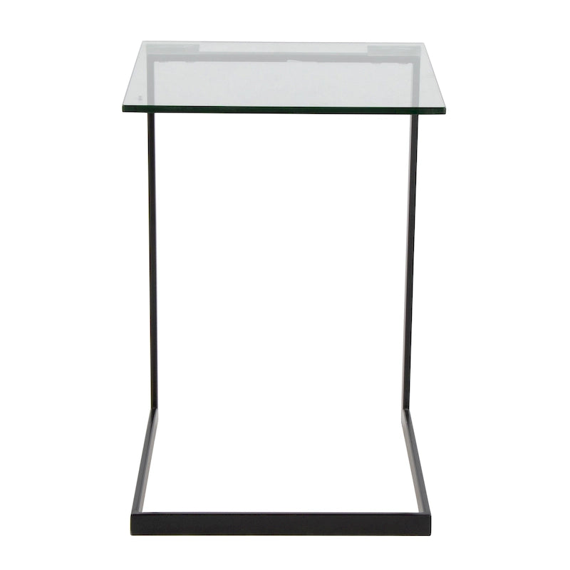 Table d'appoint Porch & Den Birchshire en acier inoxydable/verre