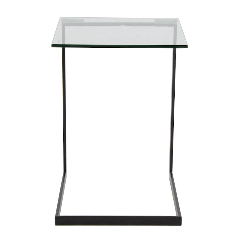 Table d'appoint Porch & Den Birchshire en acier inoxydable/verre
