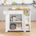 Moasis Desserte de cuisine roulante avec placard de rangement à roulettes