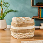 Pouf en tissu bohème fait à la main Caiman de Christopher Knight Home