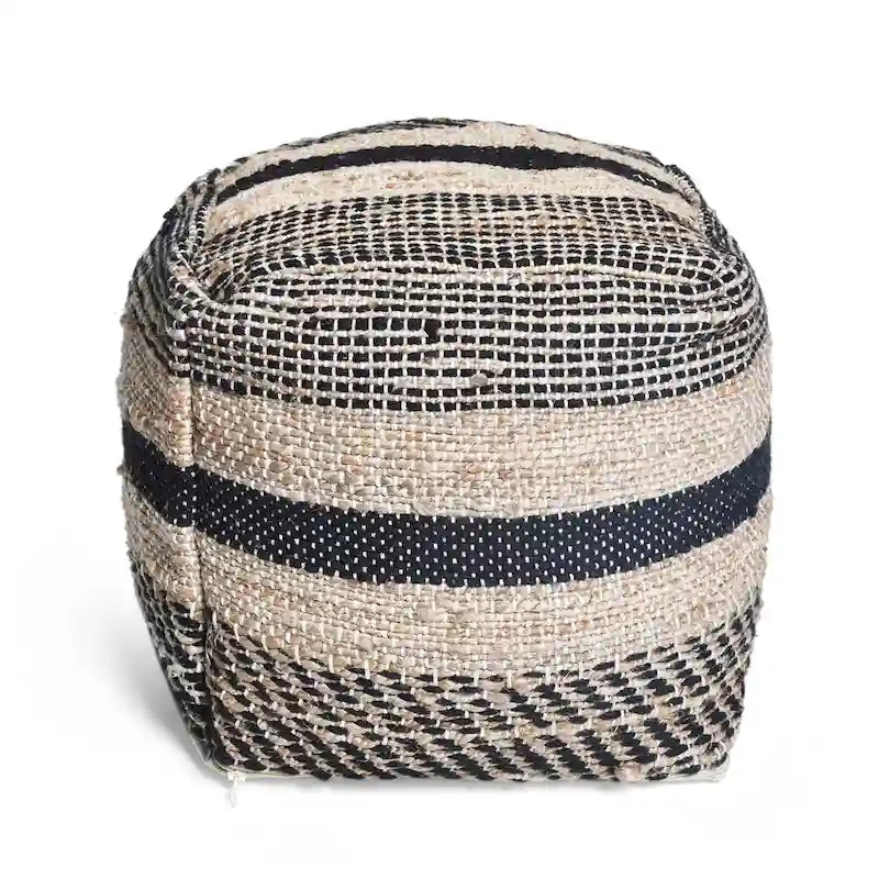 Pouf en tissu bohème fait à la main Caiman de Christopher Knight Home