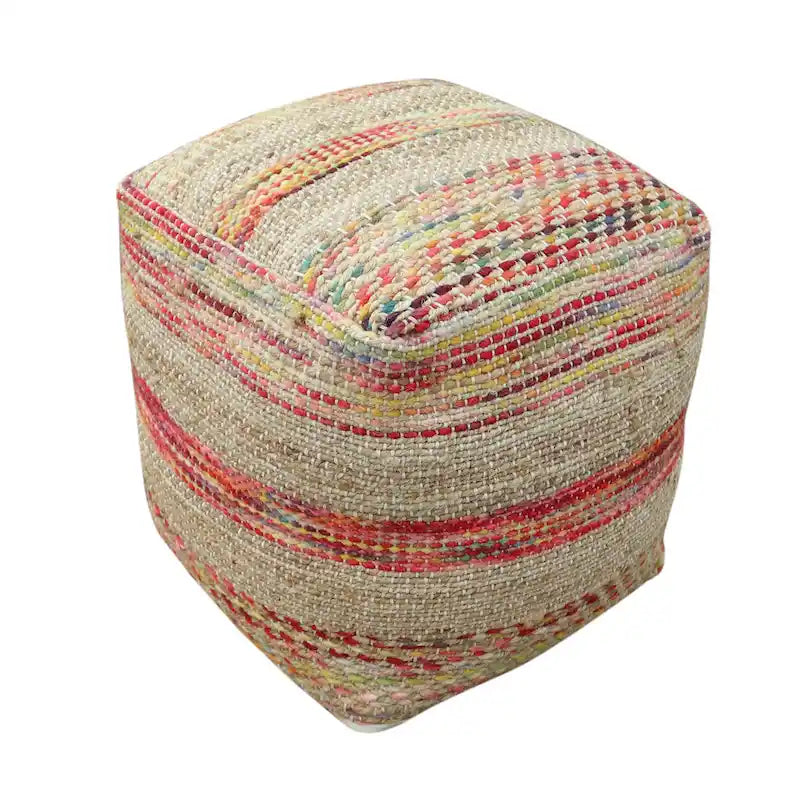 Pouf en tissu bohème fait à la main Caiman de Christopher Knight Home