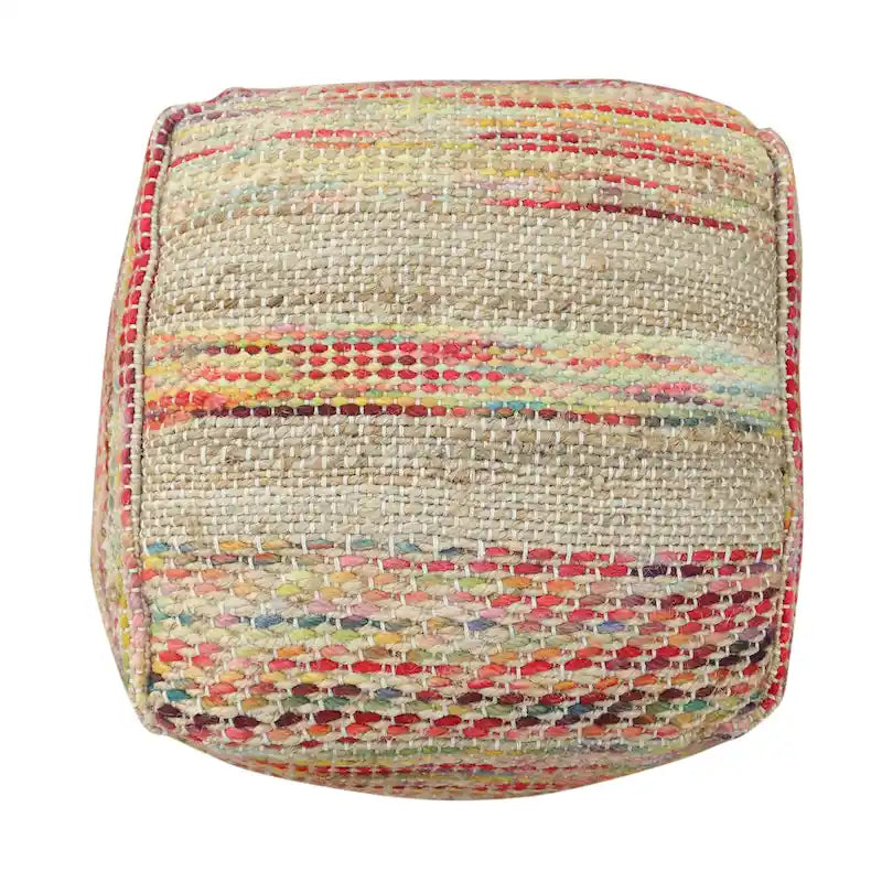 Pouf en tissu bohème fait à la main Caiman de Christopher Knight Home