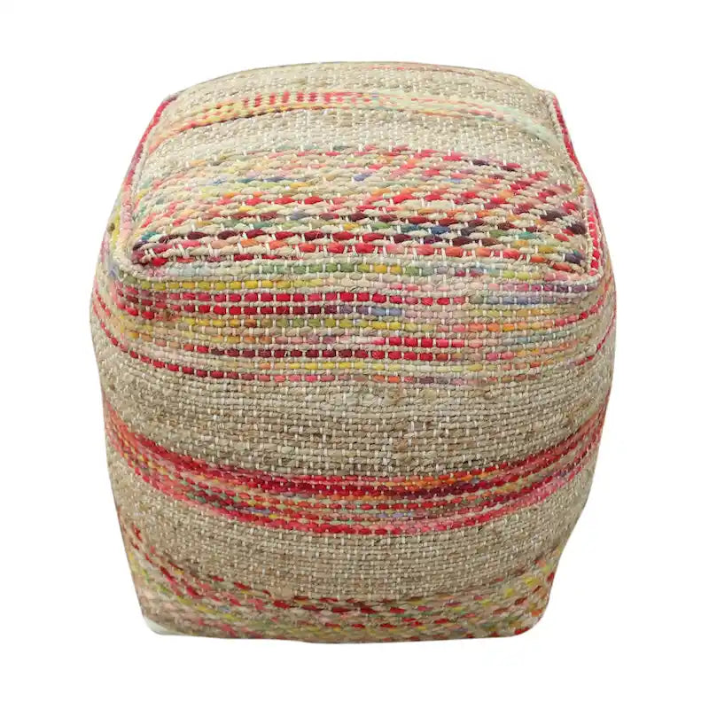 Pouf en tissu bohème fait à la main Caiman de Christopher Knight Home
