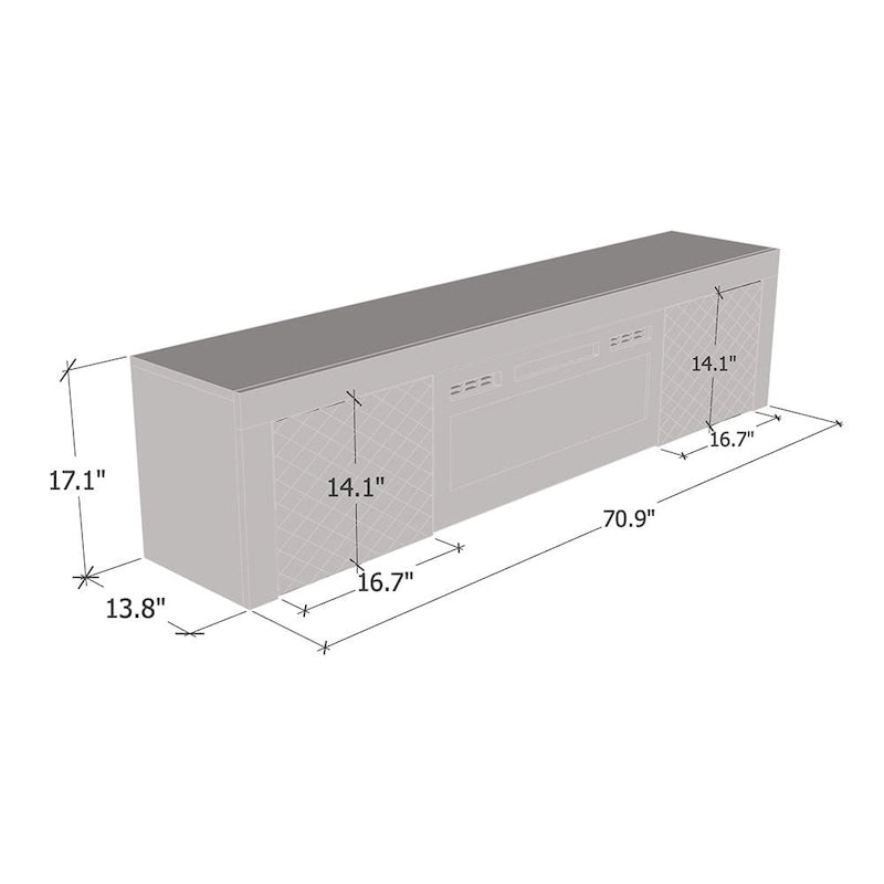Meuble TV avec cheminée électrique Dia BL-EF 71