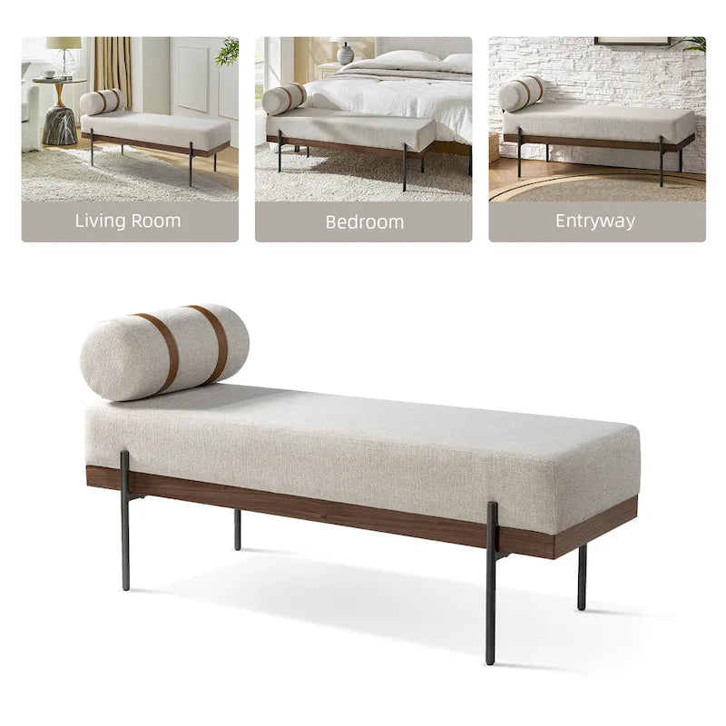 Banc d'entrée Damacio avec coussin amovible