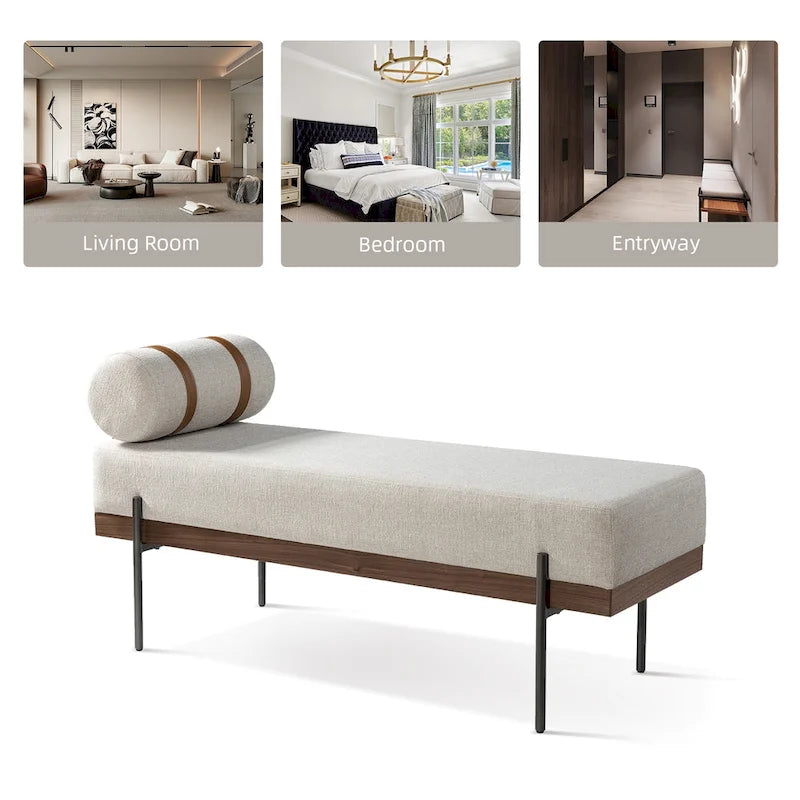 Banc d'entrée Damacio avec coussin amovible