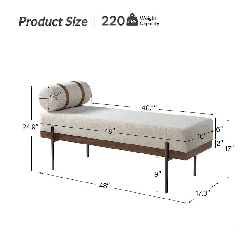 Banc d'entrée Damacio avec coussin amovible