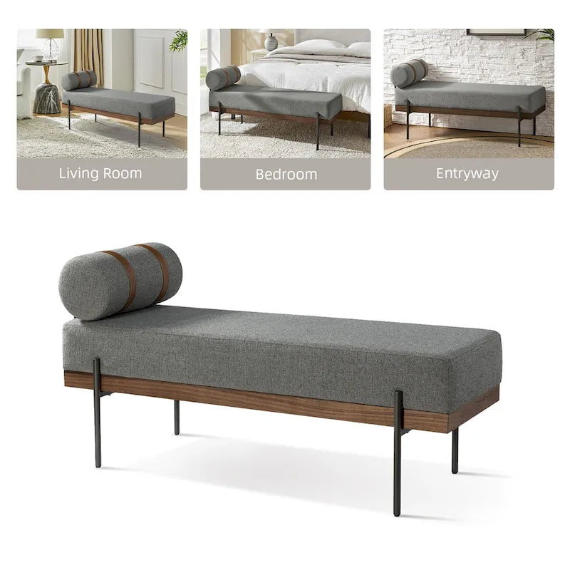 Banc d'entrée Damacio avec coussin amovible