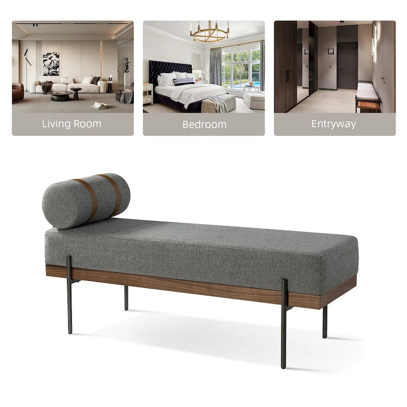 Banc d'entrée Damacio avec coussin amovible
