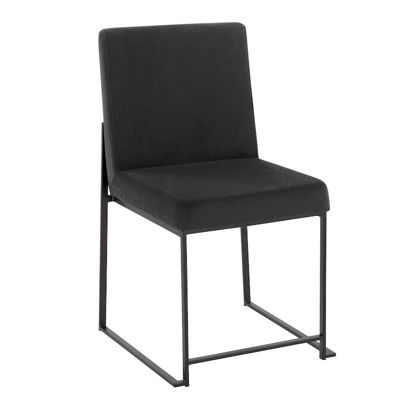 Chaise de salle à manger tapissée à dossier haut Forrest Black (Lot de 2)