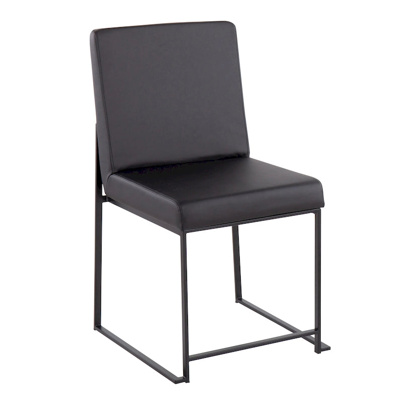 Chaise de salle à manger tapissée à dossier haut Forrest Black (Lot de 2)
