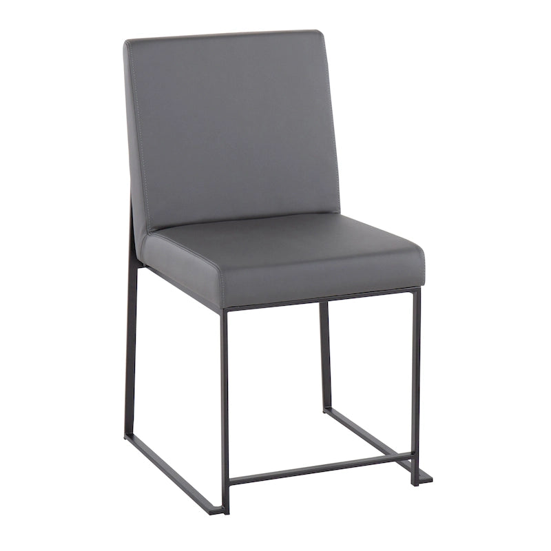 Chaise de salle à manger tapissée à dossier haut Forrest Black (Lot de 2)