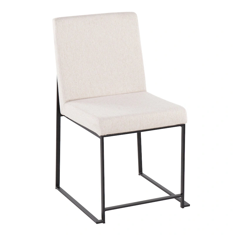 Chaise de salle à manger tapissée à dossier haut Forrest Black (Lot de 2)