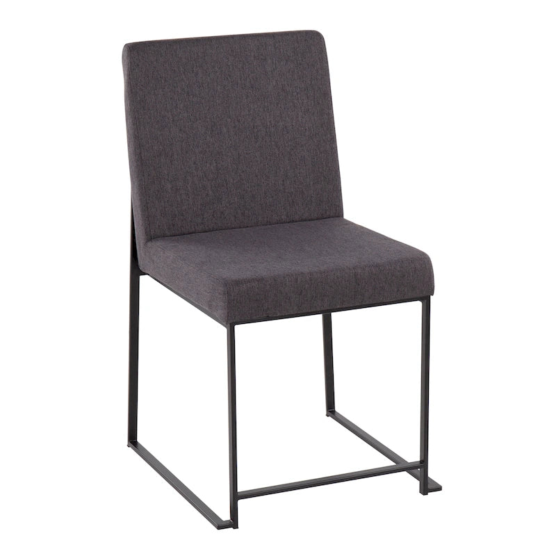Chaise de salle à manger tapissée à dossier haut Forrest Black (Lot de 2)