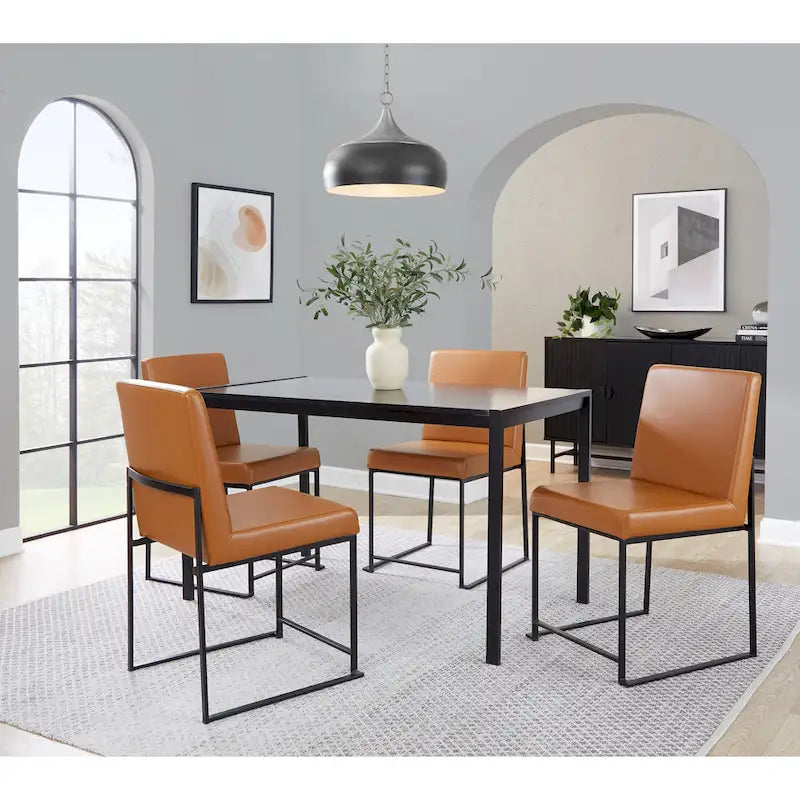 Forrest Black High Back Upholstered Dining Chair (Set of 2)