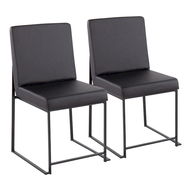 Chaise de salle à manger tapissée à dossier haut Forrest Black (Lot de 2)