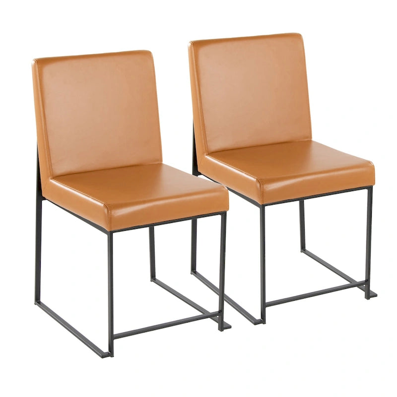 Chaise de salle à manger tapissée à dossier haut Forrest Black (Lot de 2)