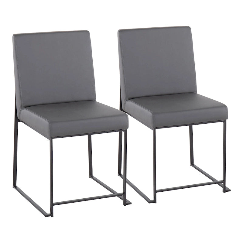 Chaise de salle à manger tapissée à dossier haut Forrest Black (Lot de 2)