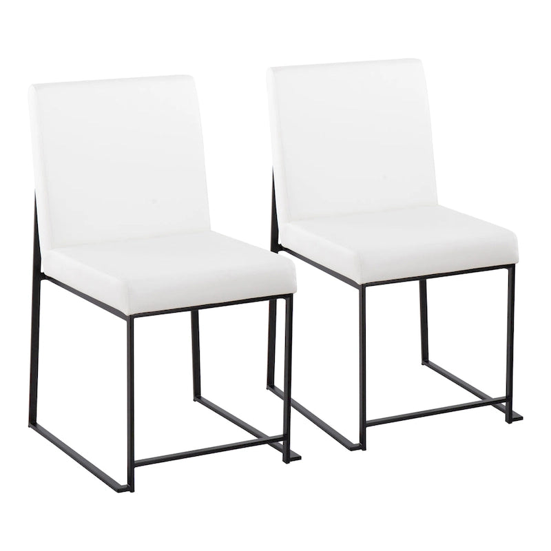 Chaise de salle à manger tapissée à dossier haut Forrest Black (Lot de 2)