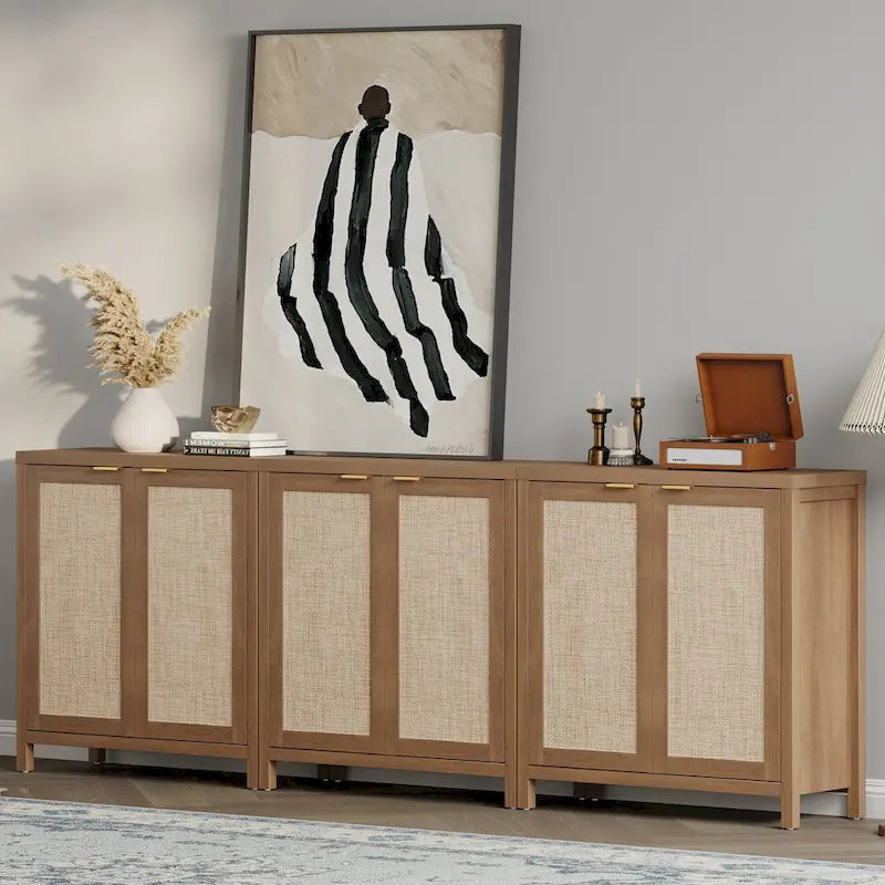 SICOTAS Buffet en rotin avec 2 portes - N/A