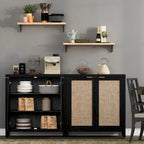 SICOTAS Buffet en rotin avec 2 portes - N/A