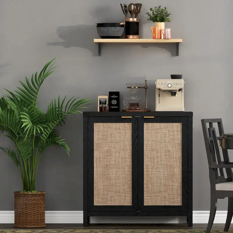 SICOTAS Buffet en rotin avec 2 portes - N/A