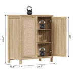 SICOTAS Buffet en rotin avec 2 portes - N/A