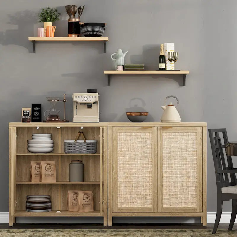 SICOTAS Buffet en rotin avec 2 portes - N/A