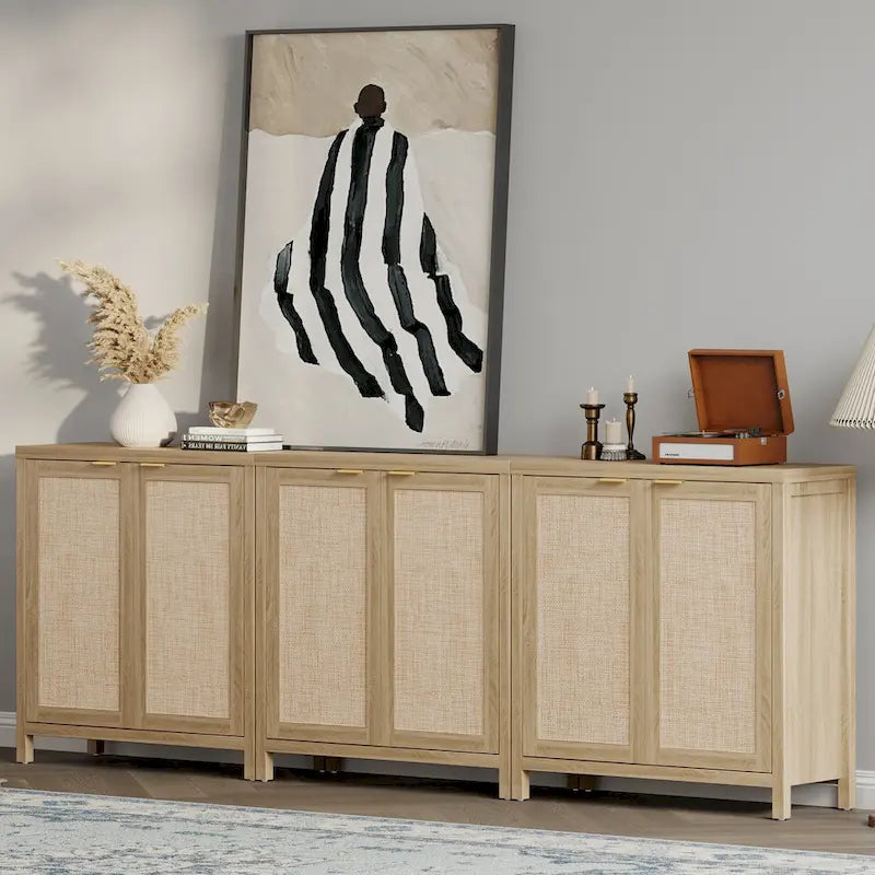 SICOTAS Buffet en rotin avec 2 portes - N/A