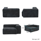 142 Contemporary Corduroy Sectional Sofa Classic Deep Couch