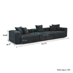 142 Contemporary Corduroy Sectional Sofa Classic Deep Couch