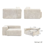 142 Contemporary Corduroy Sectional Sofa Classic Deep Couch